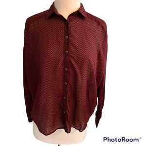 Scotch and Soda Chevron Button Up Blouse - XS